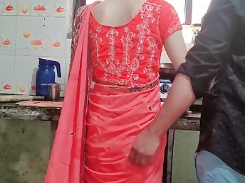 Sexy Indian teen Samy bhabhi gets nailed hard in the kitchen and creampied