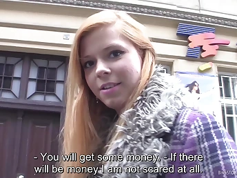 European woman gives her butt for money