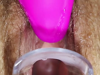 Throbbing climax inwards vulva closeup