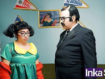 Diminutive latina El Chibolo gets her grand congenital confidential groped & plumbed by Don Panzón for make an issue of rent