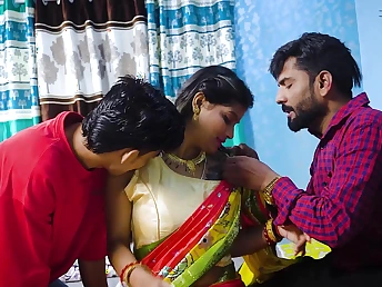 Desi Aunty Hard-core Screw with 2 Locals: A Desi MILF with the addition of her Desi MILF South African private limited company