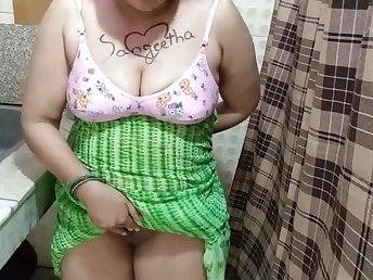 Hot Indian bhabhi Sangeeta gets her beamy tits fingered dimension hot and obese with hot Telugu audio