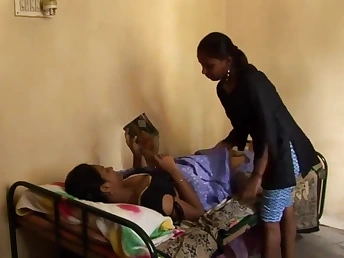 Super-fucking-hot youthfull Tamil stunners get withdraw on caressing their bellies on the flowerbed in a sizzling massage