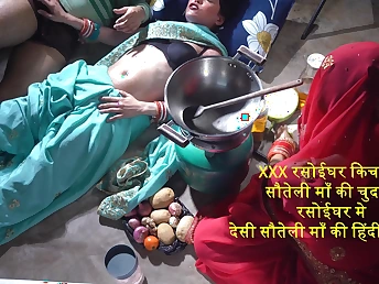 Indian Xxx stepmom goes wild with kitchen sex - Perverted hail with the addition of pussy fucking!