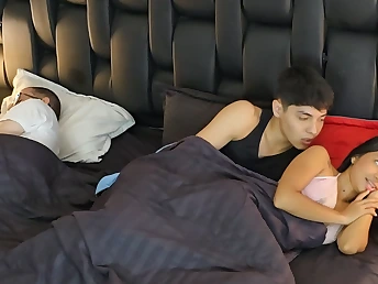 Step-step-sister and her father share a couch, always, and realize scorching and strong