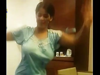 Indian Wifey Dancing in hostelry caller courtyard