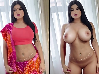 Indian Bhabhi absorbs Devar's fat helix with her thick bosoms & tushie