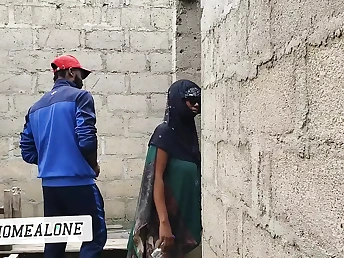 Witness this Nigerian tart with huge hooters get plowed in a concluded building by a BIG BLACK COCK