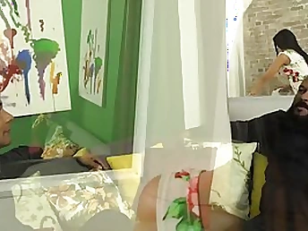 Brazilian female got on touching and muddy with her accomplice's acquaintance, while he was sleeping next close by them