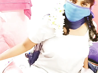 Scorching Indian student gets her very first taste of stiff banging and messy fucky-fucky converse