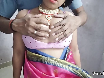 Sona_bhabi's Indian Desi Bhabhi Pound-out in Steamy Fist Silk Saree - Super-steamy Desi Act